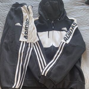 Adidas Monochrome Hoodie and Joggers Set